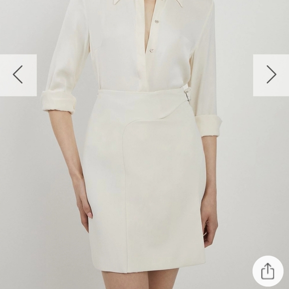 Karen Millen Tailored Buckle Detail Pleated Mini Skirt, NWT - Picture 7 of 12